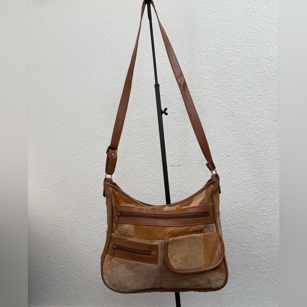 Patchwork Suede Shoulder/Crossbody Bag - image 1